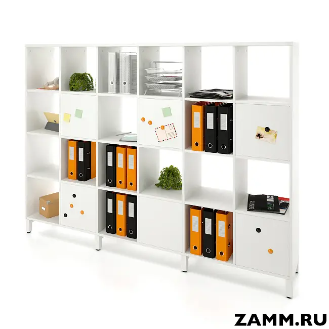 Стеллажная система MIX 4x6 ZAMM. На металлокаркасе (Ш:2230, Г:370, В:1617)