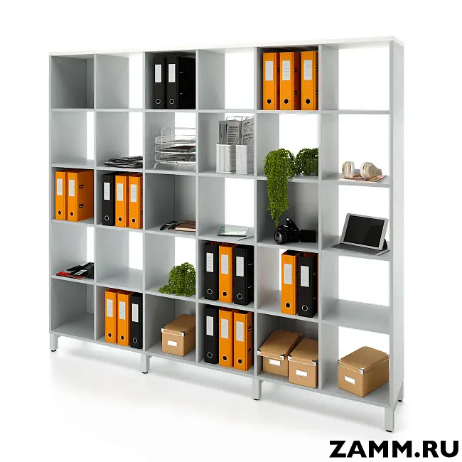 Стеллажная система MIX 5x6 ZAMM. На металлокаркасе (Ш:2230, Г:370, В:1982)