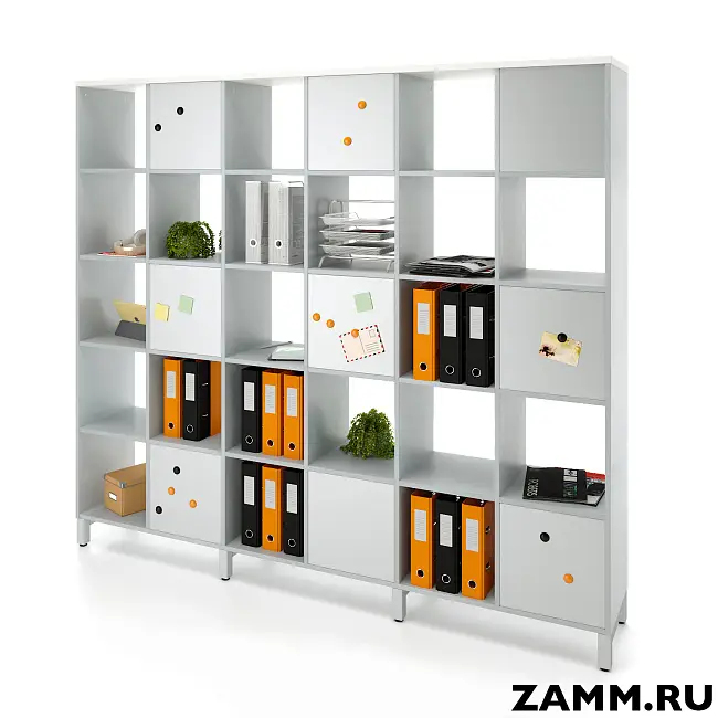 Стеллажная система MIX 5x6 ZAMM. На металлокаркасе (Ш:2230, Г:370, В:1982)
