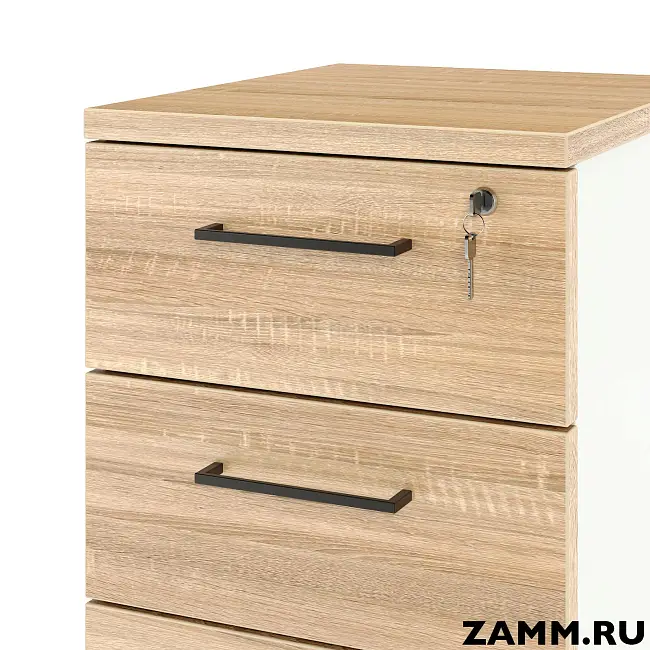 Тумба приставная ZAMM. 4 ящика с центральным замком 600 (Ш:410, Г:600, В:745)