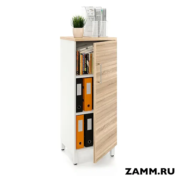 Шкаф ZAMM распашной 3 полки, 1 дверь для дома. На металлокаркасе 450 Правый (Ш:450, Г:414, В:1207)